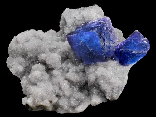 Fluorite on Drusy Quartz - Spain