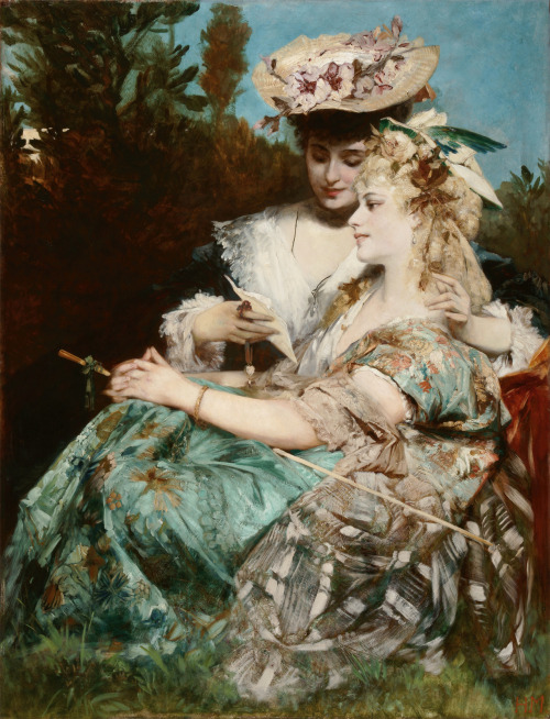 books0977:Der Liebesbrief (1875). Hans Makart (Austrian, 1840-1884). Oil on panel. Makart was one of