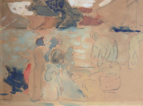 amare-habeo:   Louis Valtat (French, 1869-1952) Figures by the sea, N/D Watercolor and charcoal on p