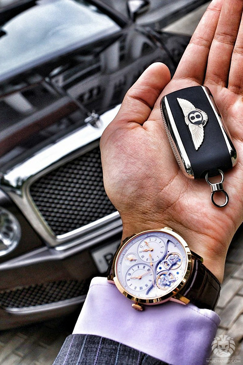 watchanish:  Arnold & Son DBG in 18k rosé gold x Bentley Mulsanne. More of our footage at WatchAnish.com. 