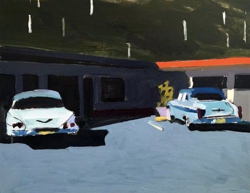 Jessica Brilli, Weekend Getaway, 2017 Oil on Wood, 11 x 14 in