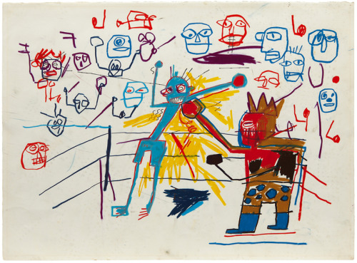 artlgbt:Jean-michel Basquiat, Untitled (Boxing Ring)