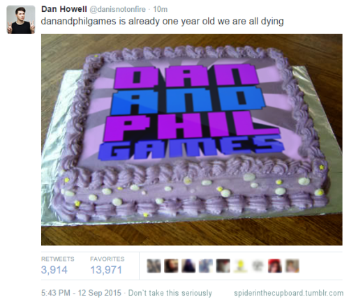 spiderinthecupboard: Happy first birthday, DanAndPhilGAMES!