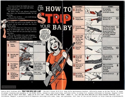 vntgkills:M-16 U.S. Army Rifle Maintenance Booklet by Will Eisner (1968)