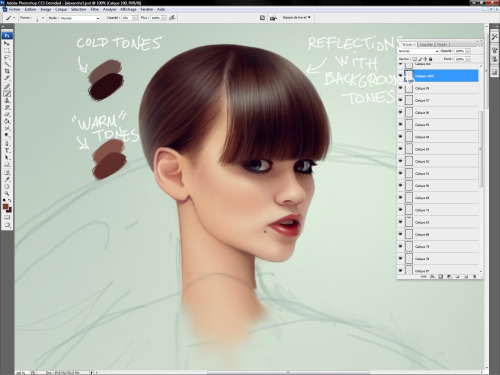 wannabeanimator: How to Digitally Paint Hair - Muddy Colors