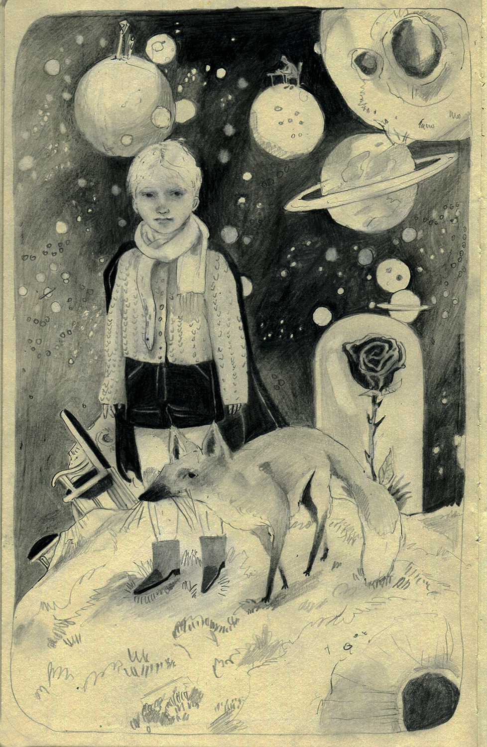 angieiver:  The little prince graphite, moleskine sketchbook 