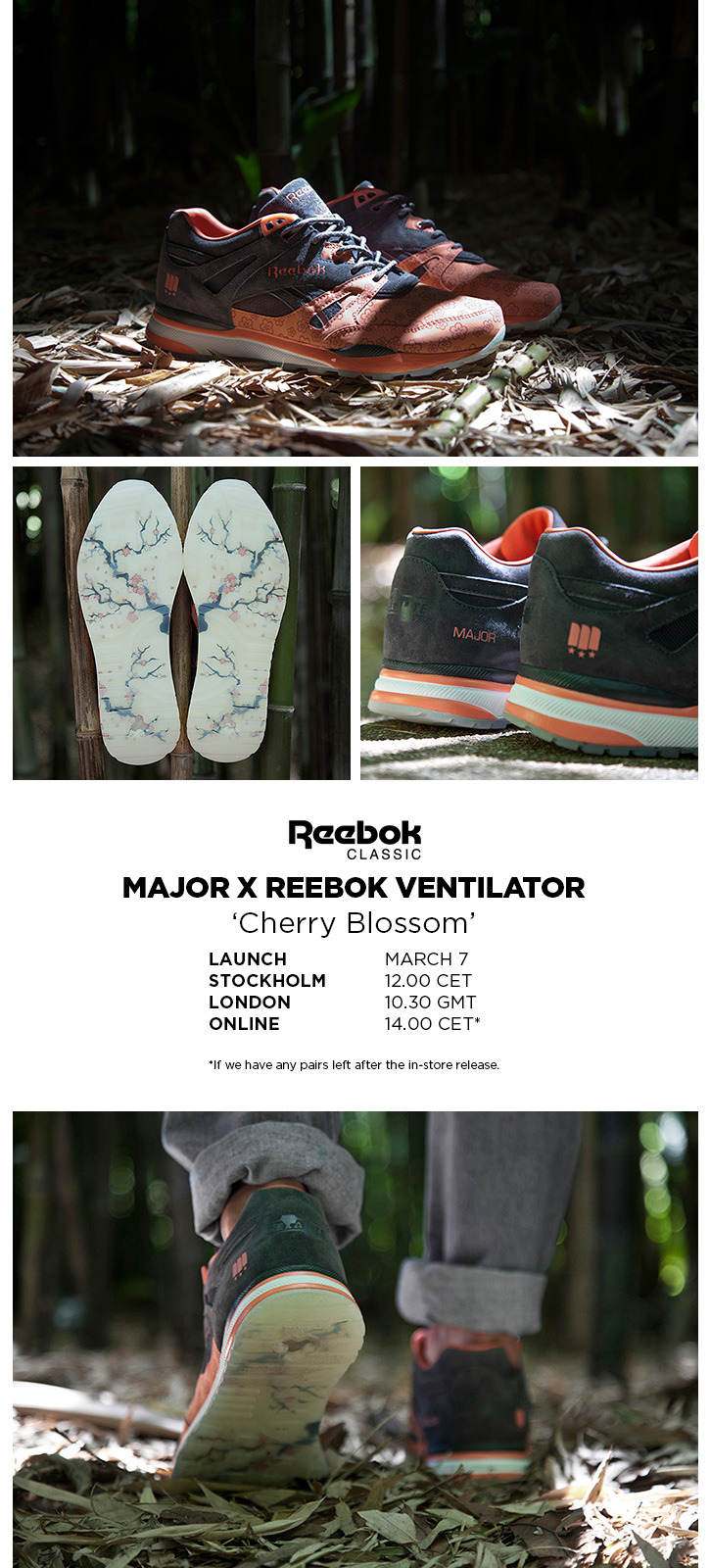 crispculture:  Major DC x Reebok Ventilator ‘Cherry Blossom’ - Order Online at