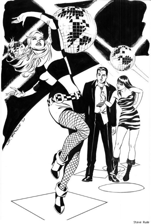 browsethestacks:  Mary Jane Watson, Gwen Stacy And Peter Parker On The Dance Floor