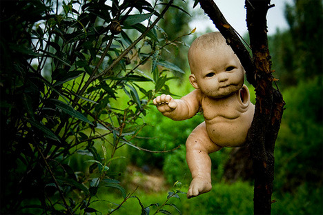 theparanormalandyou:  The Island of the Dolls  The story goes that the island’s only inhabitant, Don Julian Santana, found the body of a drowned child in the canal some 50 years ago. He was haunted by her death, so when he saw a doll floating by in