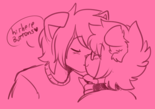 fizzy-dog: Sugar kissing her husbands  Furries kissing is a good idea until you realize they have snouts. 