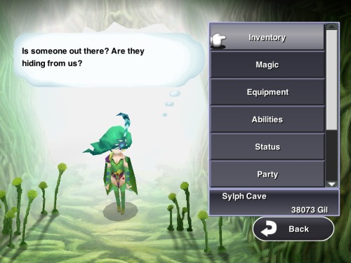 In the Sylvan cave, Rydia&rsquo;s the only one who senses anything in the cave. I love the Sylph tho