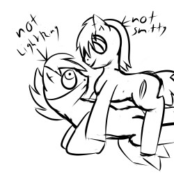 pirate-luna:  totally not smitty totally not lightking… I defiantly don’t support this ship :3 (I know it’s shitty art it’s just something i scribbled to fuck with lightking)  {Smitty} Well that pony has a scar like me.. and so far ive only