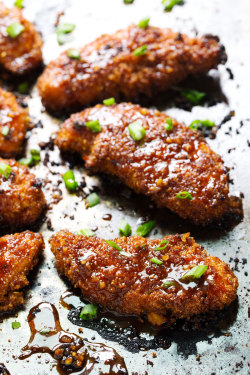 foodffs:  STICKY GARLIC CHICKEN AND BROCCOLI