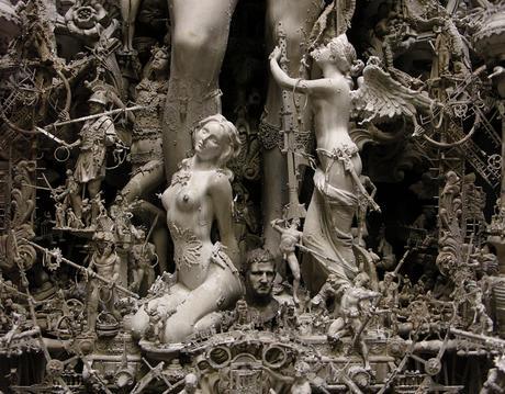 odditiesoflife:  Incredible Intricate Mixed Media Sculptures Kansas-based artist Kris Kuksi, previously featured on Curious History, opened his fourth solo show, Revival, at the Joshua Liner Gallery in New York on November 21st. Kuksi continues his use