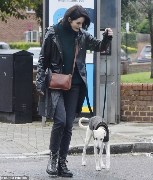 Michelle Dockery out walking her dog 