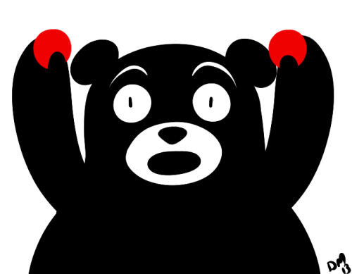deeum:THIS WAS CUTER IN MY HEAD. Drawn for Shan.Something happened and Kumamon lost his cheeks. .