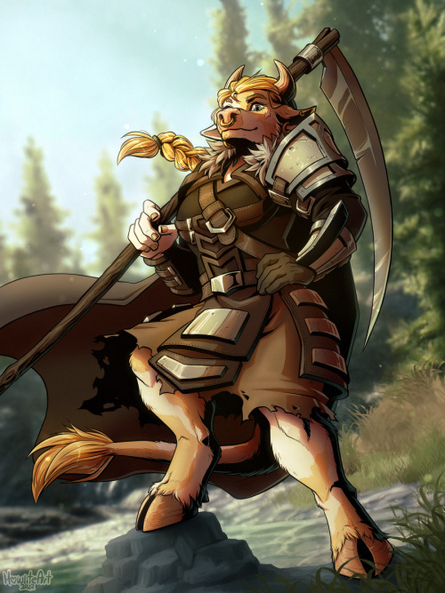 howliteart: Minotaur farm gal ready for adventure! Commission for a private client :3