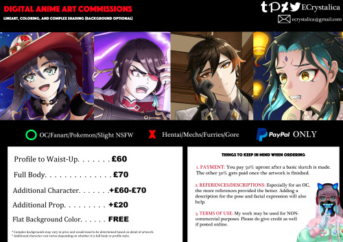 Yo! I’ve updated my commission info and prices again, so please make sure to check em out!I&rs