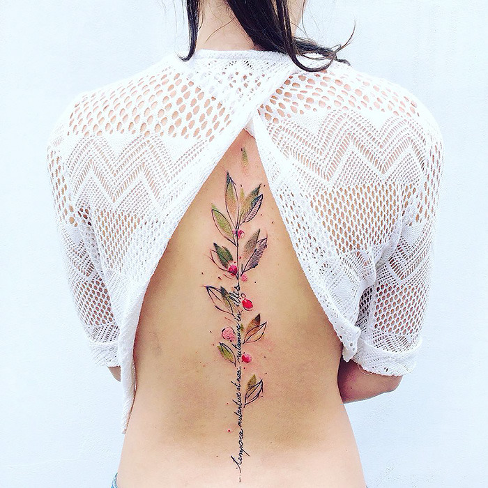 culturenlifestyle:Dainty &amp; Ethereal Floral Tattoos by Pis Saro Crimean tattoo