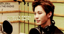 vixx-confessions-archive:  Hongbin’s dimples will be my death.  gif credit 