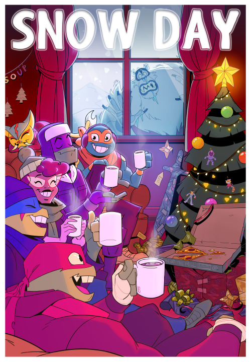 tmntallthewaydown:  I thought it would be a lot of fun to do little ROTTMNT movie posters centered around the episodes, so this is ‘Snow Day’!It’s based on my favourite official Sonic Christmas Illustration, where Tails is trapped outside the window.