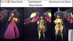 endlessillusionx:  Commission Model: Mega MawileDo you have an OC and would like to see them come to life in 3D?Price chart InformationSupport if you like