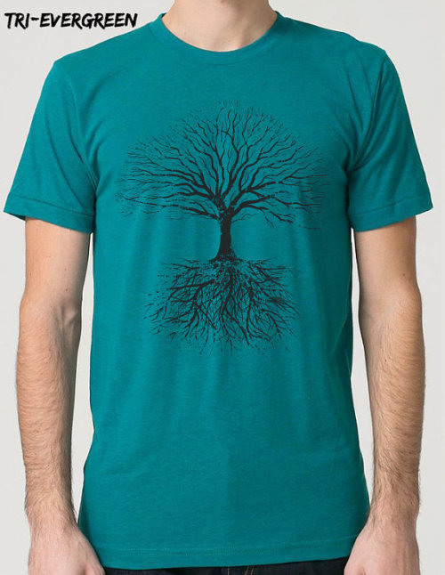 tree with roots tee: $15.00+choose your colour!