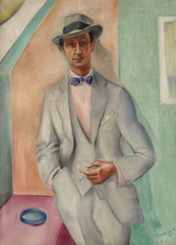 Einar Jolin (Swedish, 1890-1976), Elegant man with cigarette, 1916. Canvas, 100 x 72 cm.