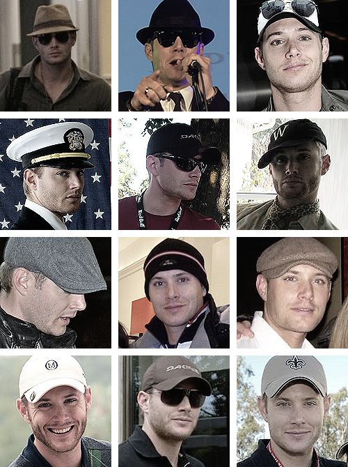 mostly10:   obnoxiously large photoset of jensen in hats  