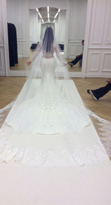 kimkanyekimye:  Kim’s wedding dress!