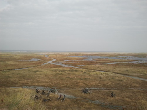 The washover on the island of Vlieland. Washovers occur when storm waves wash over low lying section