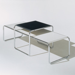 nothingtochance:  Laccio Side Table / Marcel Breuer for KNOLL Like his Wassily and Cesca chairs, Marcel Breuer’s Laccio Tables are critical to the story of 20th-century design. Breuer’s use of tubular steel to define lines in space - beautifully