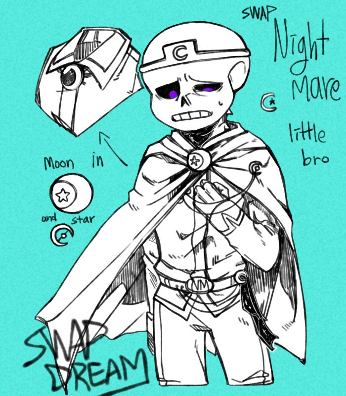 WishingStarInAJar ✨🫙 on X: A simple reference sheet for my AU version of Nightmare  Sans. Please meet Ephialtes, the smokey ex-Guardian of the Sacred Tree, now  the Bringer of Nightmares. Profile:  #