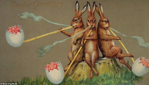 weirdchristmas: Bowlin’ bunnies. Happy Easter!