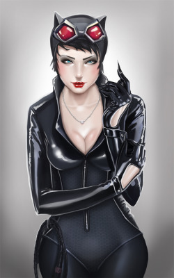 youngjusticer:  Late-night-latex. Catwoman, by  Lou Desoutter. 