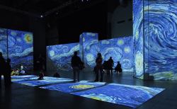 asylum-art:&lsquo;Van Gogh Alive&rsquo; Multimedia Exhibition Opens In Tel Aviv'Van Gogh Alive&rsquo; Multimedia Exhibition Opens In Tel Aviv(ISRAEL OUT) Israelis visit a multimedia art exhibition entitled “Van Gogh Alive” featuring the work of the