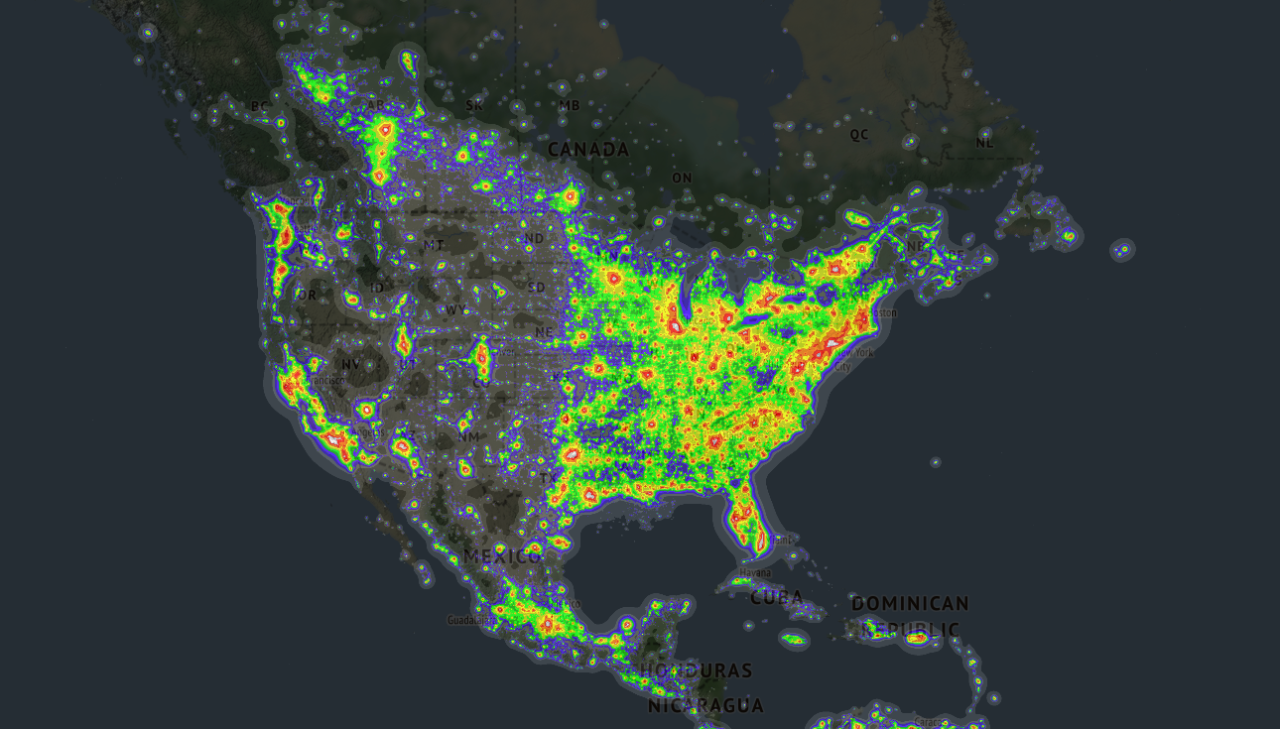 Light Pollution Map Maps On The Web