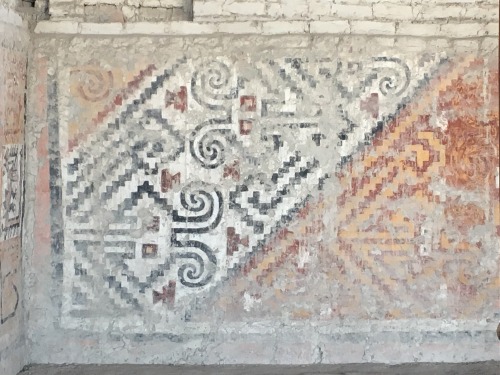 Decorative painting on adobe brick, from the tomb of The Priestess of Cao, El Brujo, Peru, ~300AD, M