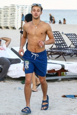 justinbieberssexybody:  January 1: Cameron Dallas at Miami Beach celebrating New Years Day.