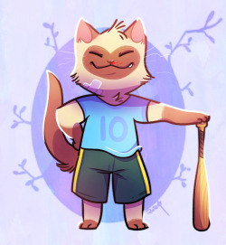 vaporotem:  CAT WITH A BASEBALL BAT and nothing