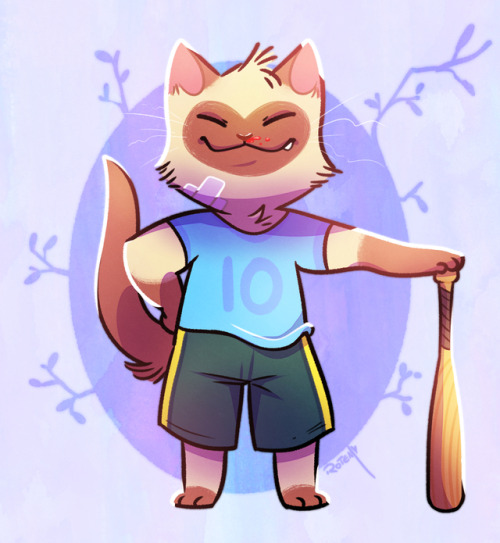 vaporotem:  CAT WITH A BASEBALL BAT and nothing more. 