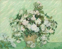 dappledwithshadow:  Still Life: Vase with Pink Roses, Vincent van Gogh, 1890.