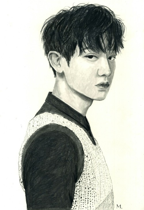 A Pencil Chanyeol Drawing~