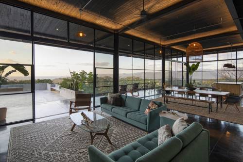 Charred Timber House Frames Views of the Pacific Ocean in Costa Rica