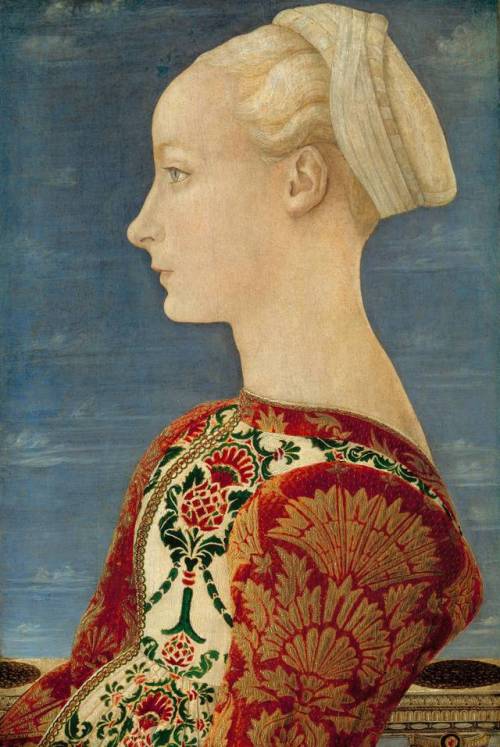 Retrato de una dama por Antonio del Pollaiuolo, 1465.