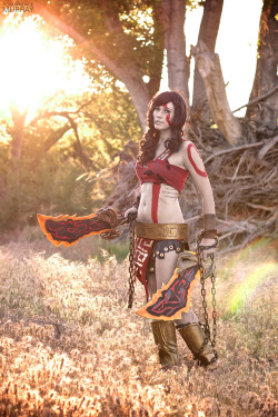 cosplayblog:  Birthday Weeks | Adam Patrick Murray Week (Day 3):  Lady Kratos from God Of War  Cosplayer: Lindsay Elyse [TM / TW / FB]Photographer: Adam Patrick Murray [WW / TW / FB]  Adam’s comment:  Perhaps one of my favorite cosplay shoots I’ve