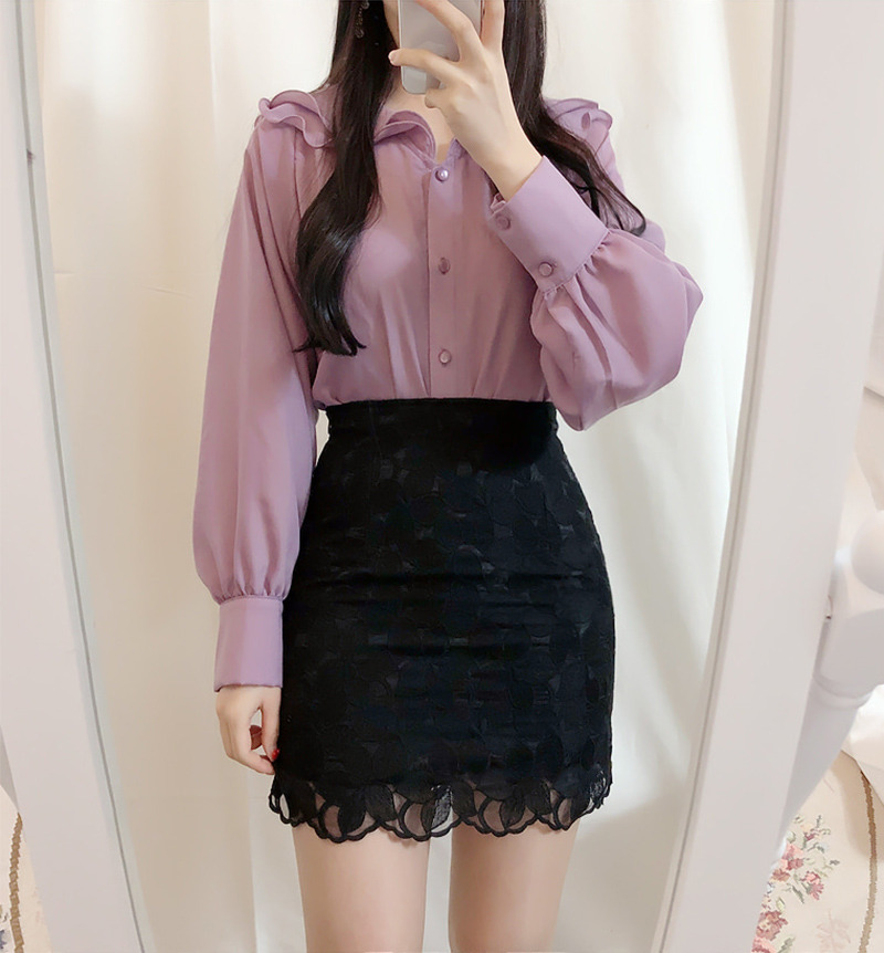 KFashion and KPop • Night Lace Flower Mini Sk