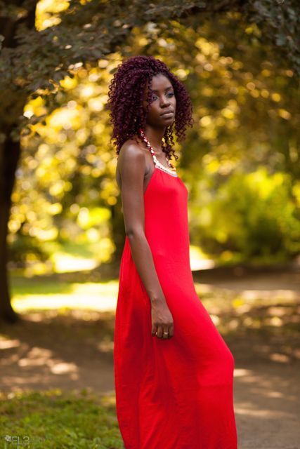 Colors And Patterns, Red, Young Women, Black Is Beautiful, Bokeh, Woman, Summer, Femininity, Fashion