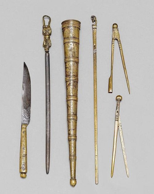 design-is-fine:A carpenter’s set of tools. 1615. Saxony. Koller Auctions. Source