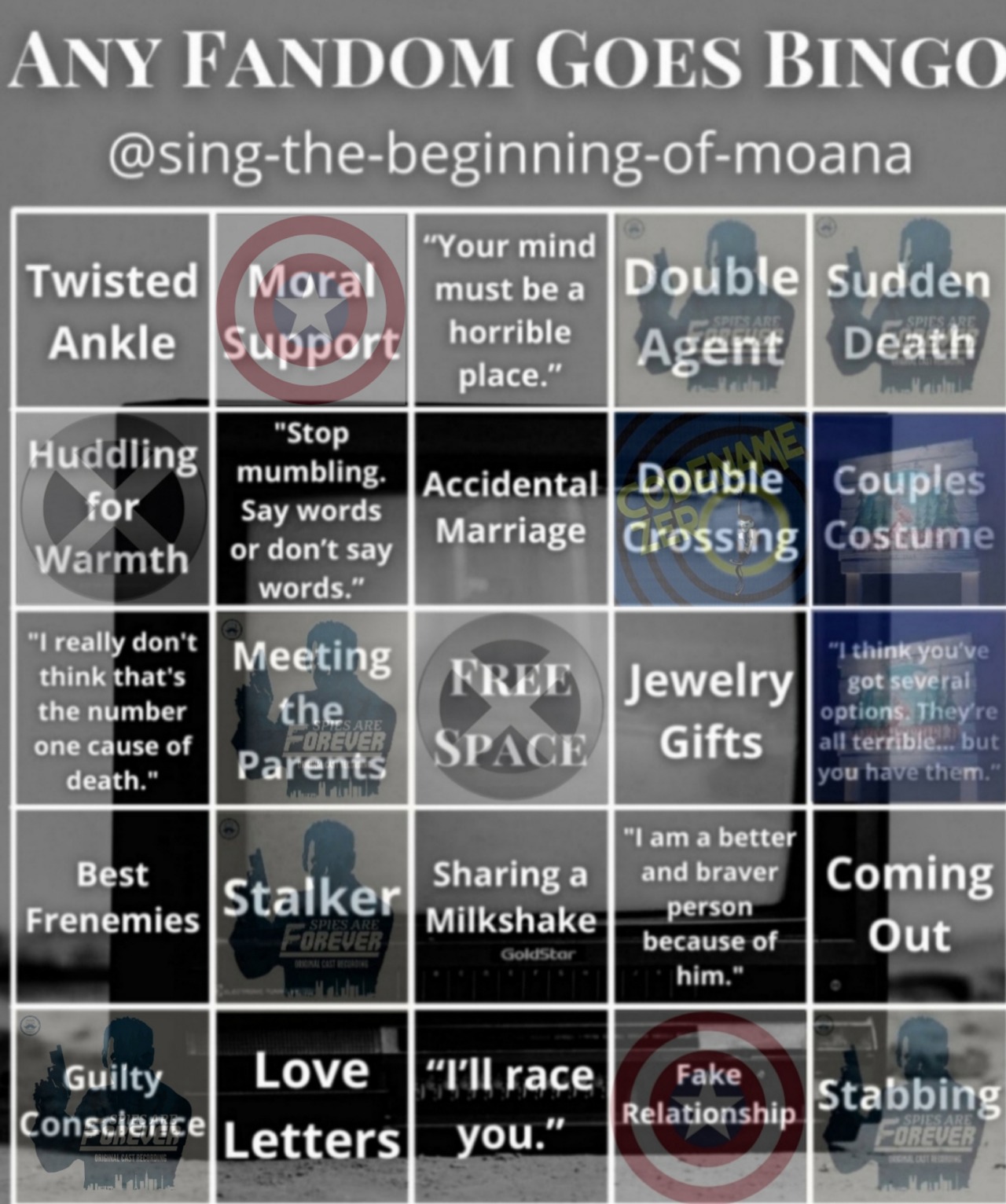 Fandom Bingo!!! Bingo Card